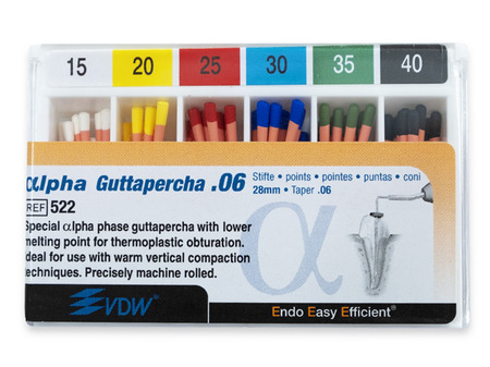 VDW Alpha - Gutaperčové čepy .06, sada 015-040