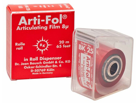 Artikulační papír Bausch BK25 Arti-Fol 8μ červená oboustranná 22m, 44735
