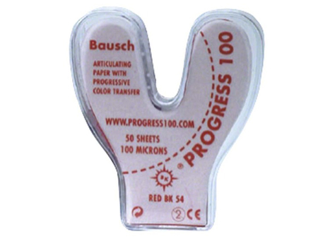 Artikulační papír Bausch BK54 Progress U-100μ červený 50ks, 29823