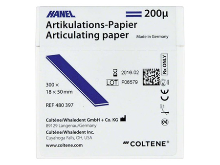 Artikulační papír HANEL 200 µm, 18 x 50 mm, 300 ks, modrý (64763)
