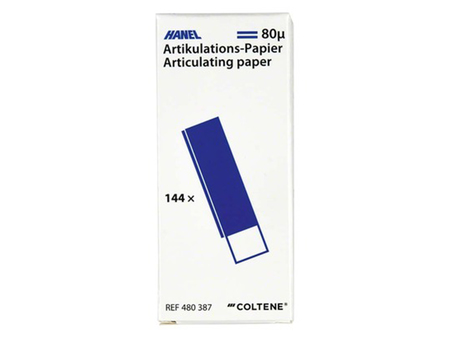 Artikulační papír HANEL 80 µm, 144 ks, tvar I, modrý (76607)