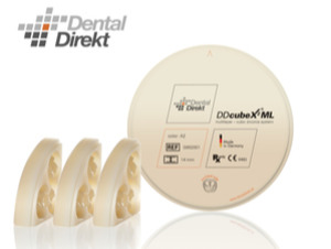 DD cubeX² ML-multilayer (SHT) translucence 49%, pevnost 800 Mpa 