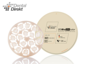 DD Bio ZX² COLOR (HT) translucence 40%, pevnost 1250 MPa