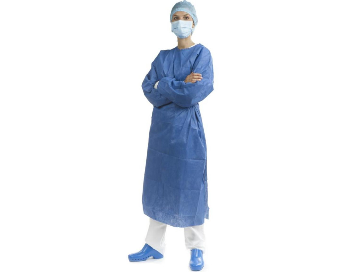 EURONDA Chirurgický ochranný oděv - plášť tmavě modrý, vel. M, 12ks 270405
