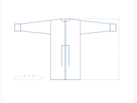 EURONDA - STERILNÍ chirurgický ochranný oděv sv.modrý, univerzální velikost, 25ks/bal, (270428)