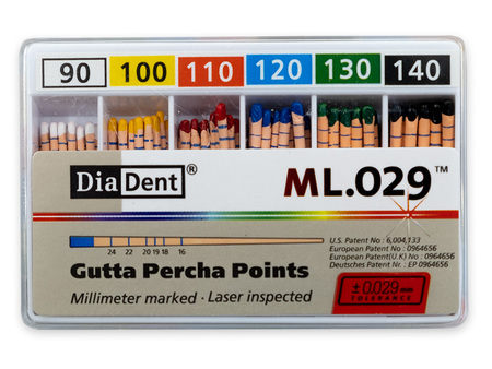 Diadent .02 - Gutaperčové čepy, sada 090-140