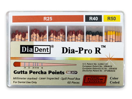 Diadent Dia-Pro R - Gutaperčové čepy pro Reciproc, sada 025-050