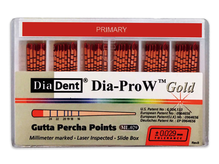 DiaDent Dia-Pro W GOLD - Gutaperčové čepy pro Wave One, vel. Primary (168-602)