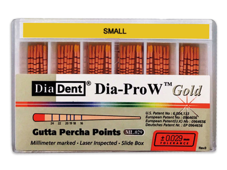 DiaDent Dia-Pro W GOLD - Gutaperčové čepy pro Wave One, vel. Small (168-601)