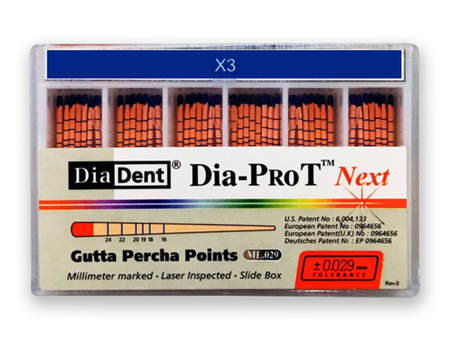 Diadent Dia-ProT NEXT - Gutaperčové čepy pro Protaper, vel. X3 (167-603)