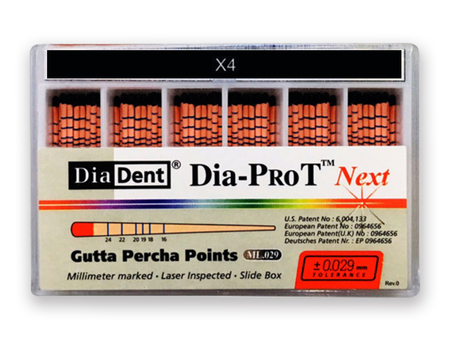 Diadent Dia-ProT NEXT - Gutaperčové čepy pro Protaper, vel. X4