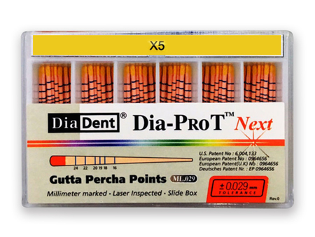 Diadent Dia-ProT NEXT - Gutaperčové čepy pro Protaper, vel. X5 (167-605)
