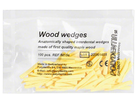 Dřevěné klínky 100ks žluté 15mm (L), 20891