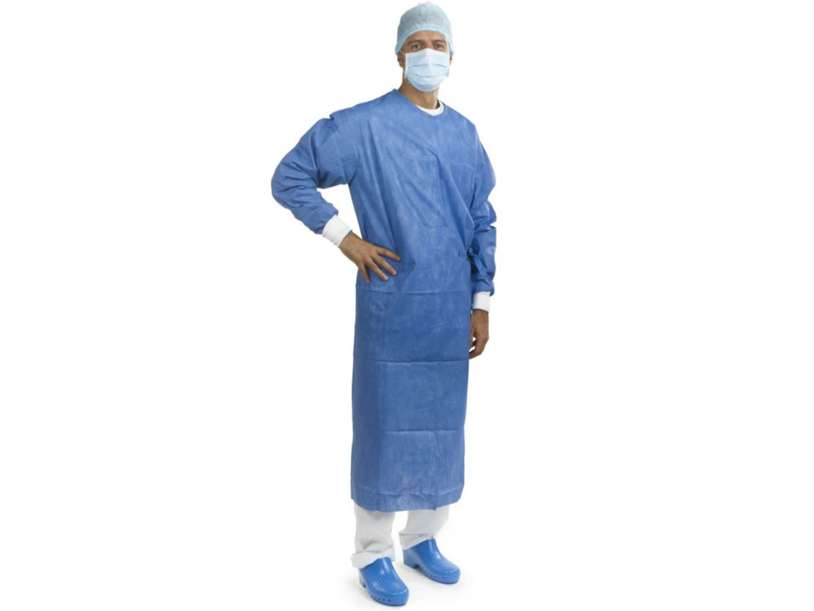 EURONDA Chirurgický ochranný oděv - plášť tmavě modrý, vel. L, 12ks 270406
