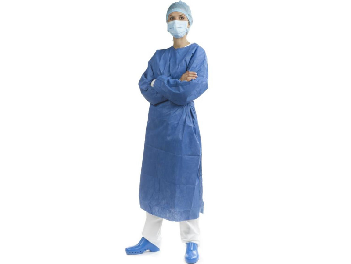 EURONDA Chirurgický ochranný oděv - plášť tmavě modrý, vel. L, 12ks 270406