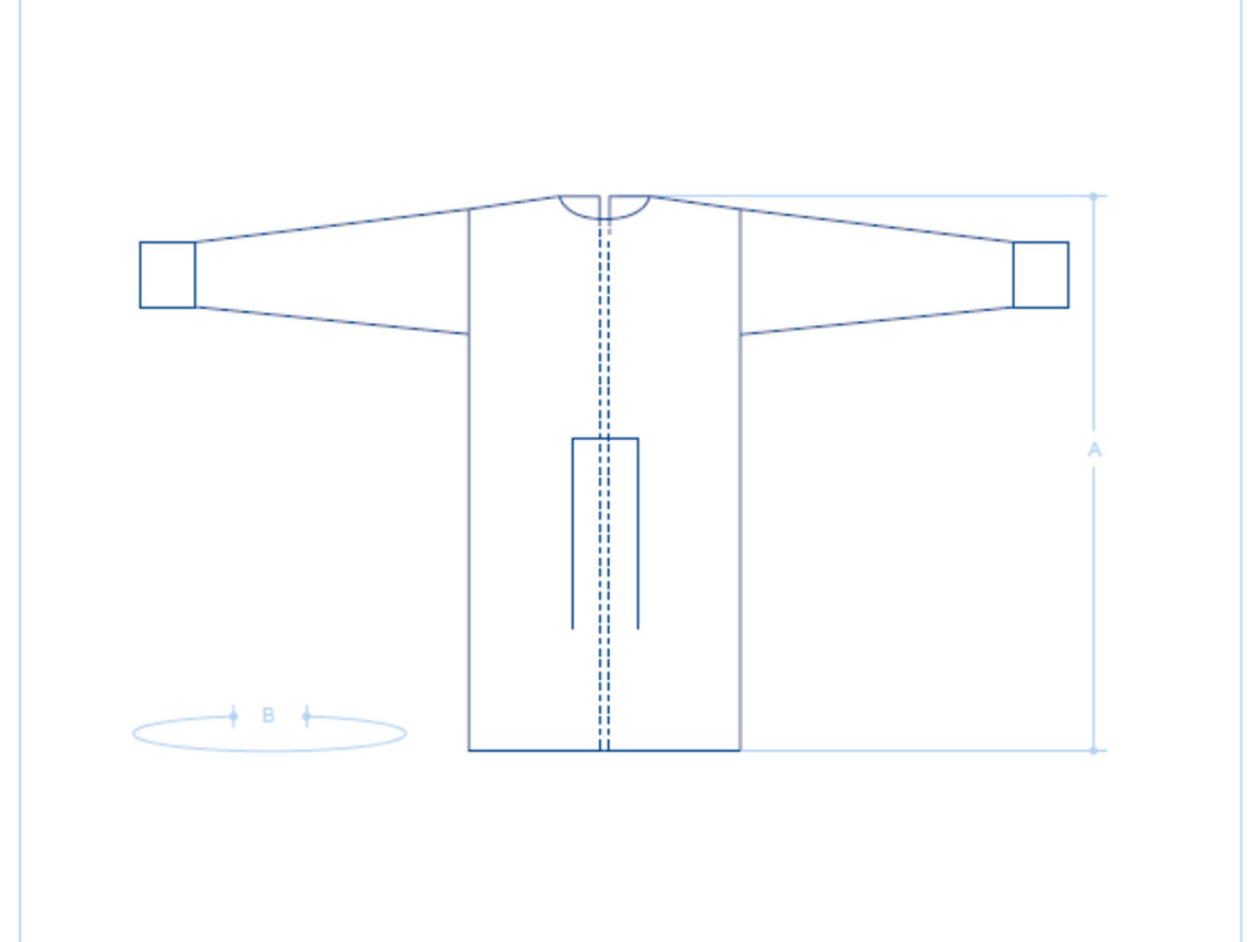 EURONDA Chirurgický ochranný oděv sv.modrý, univerzální velikost, 25ks/bal, (270426)