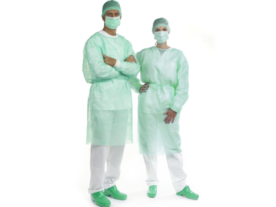 EURONDA Chirurgický ochranný oděv sv.zelený, univerzální velikost, 20ks/bal, (270425)