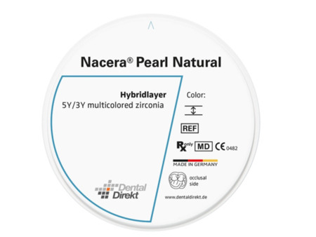 DD Nacera® Pearl Natural, multilayer zirkon, translucentní, 0M3, 16 mm