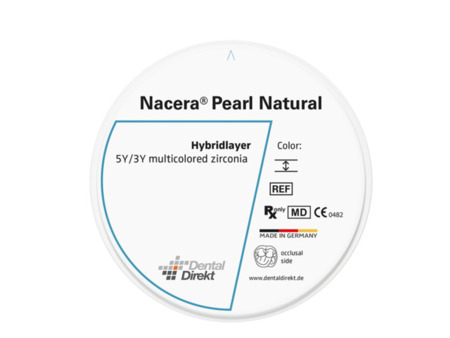 DD Nacera® Pearl Natural, multilayer zirkon, translucentní, A1, 16 mm
