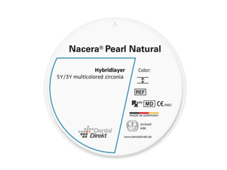 DD Nacera® Pearl Natural, multilayer zirkon, translucentní, A4, 16 mm
