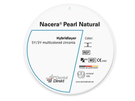 DD Nacera® Pearl Natural, multilayer zirkon, translucentní, A4, 25 mm