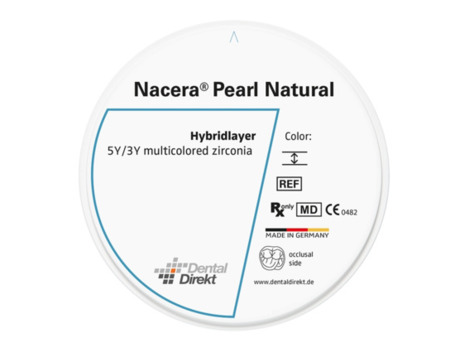 DD Nacera® Pearl Natural, multilayer zirkon, translucentní, D4, 25 mm