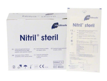 NITRIL STERIL - 100 ks (50 párů) sterilně balených rukavic, vel. M