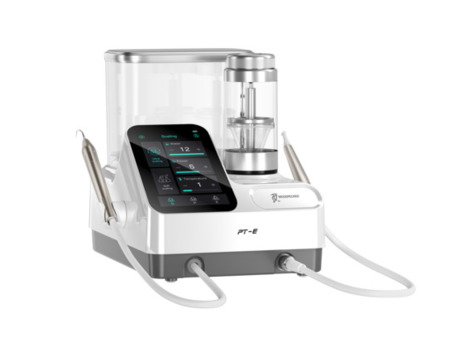 Woodpecker PT-E Dental Scaler + Air Polisher, ultrazvuk s pískovačem pro supragingivální a subgingivální ošetření