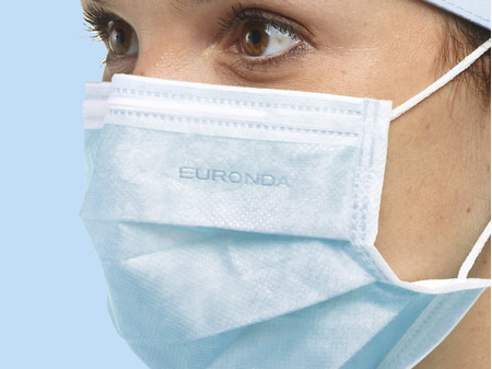 EURONDA Monoart Rouška 3-vrstvá světle modrá 50ks
