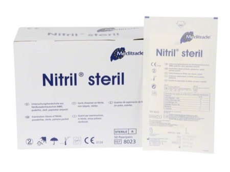 NITRIL STERIL - 100 ks (50 párů) sterilně balených rukavic, vel. L