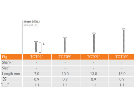 MEISINGER Screw System náhradní šroubky délka 10mm Ø0.9mm TCT09 010