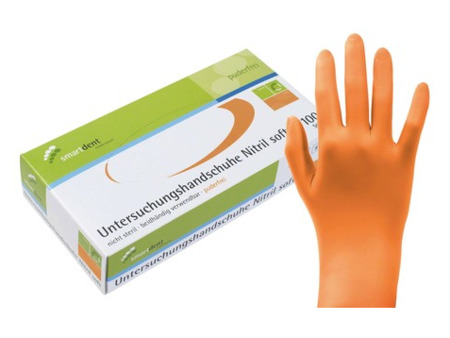 Rukavice Smart NITRIL 100ks, oranžové, vel. L