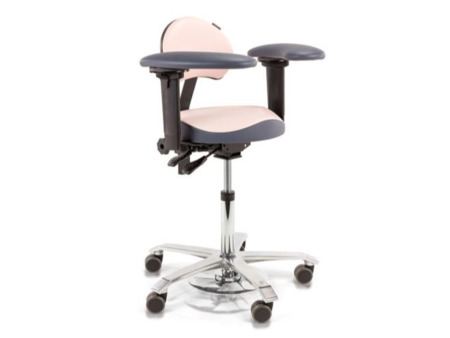 Stomatologická židle pro práci s mikroskopem, růžová