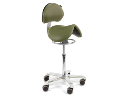 Stomatologická židle Sedlo Medical Jumper Balance s opěrkou - čalouněné, bezešvé