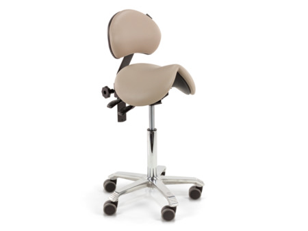 Stomatologická židle Sedlo Medical Jumper s opěrkou - čalouněné, bezešvé